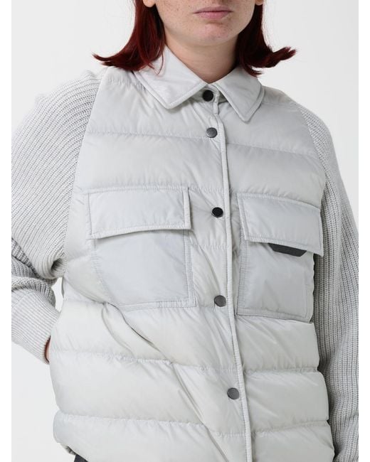 Brunello Cucinelli Gray Short Quilted Down Jacket