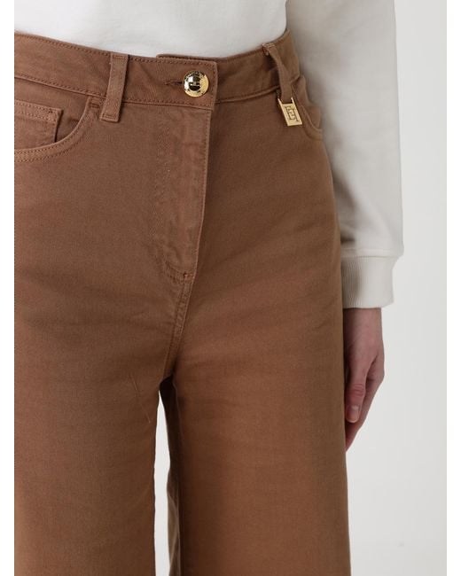 Elisabetta Franchi Brown Flared Stretch Denim Jeans