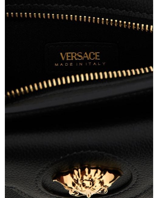 Versace White La Medusa Grained Leather Bag