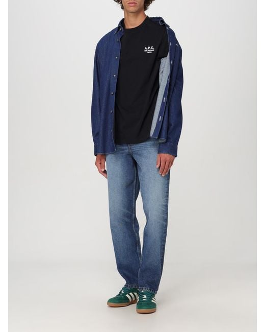 A.P.C. Black T-shirt for men