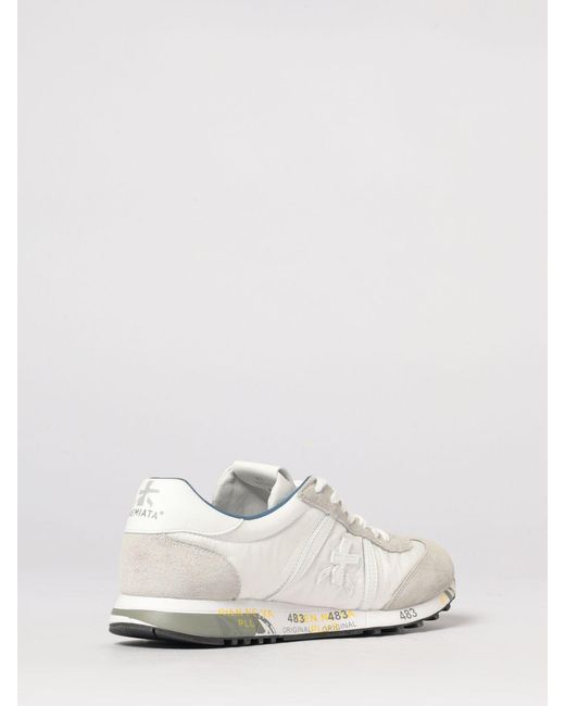 Premiata White Lucy Cotton Twill And Nylon Sneakers