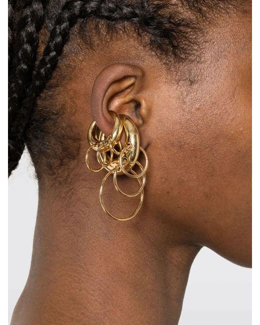 Panconesi White Set Of 2 Chromed Brass Ear Cuffs