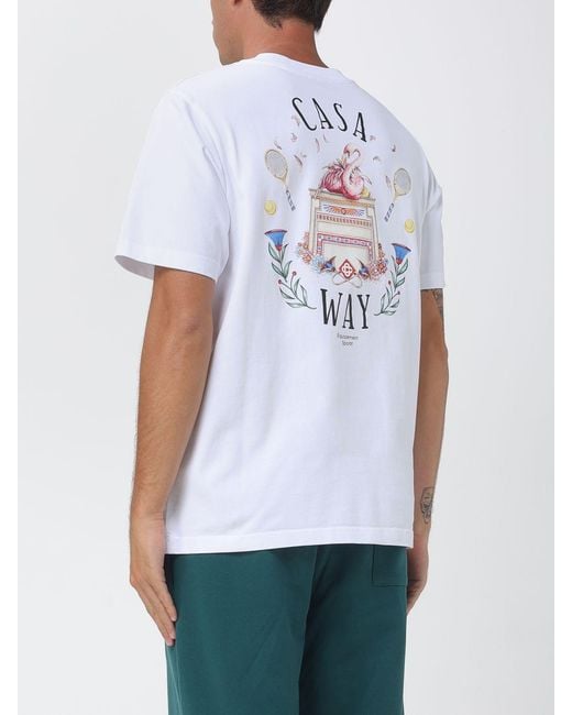 Casablanca White Organic Cotton Crew Neck T-Shirt With Logo Print for men
