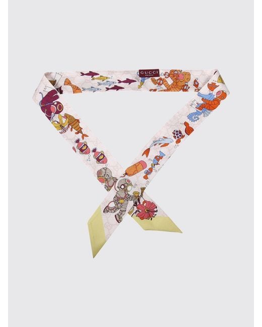 Gucci White Graphic Print Silk Twill Bandeau for men