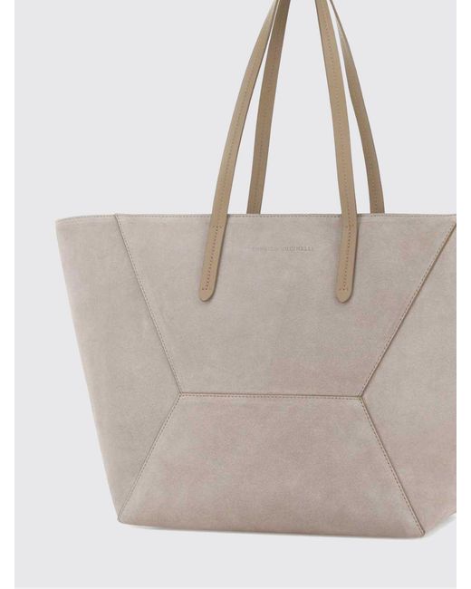 Brunello Cucinelli Gray Bc Duo Tote Shoulder Bag