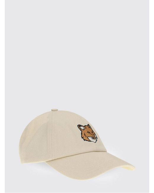 Maison Kitsuné Natural Maison KitsunÉ Fox Head Cotton Twill Hat for men