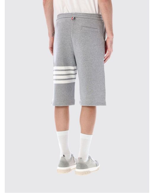 Thom Browne Gray 4-Bar Cotton Jogging Shorts for men