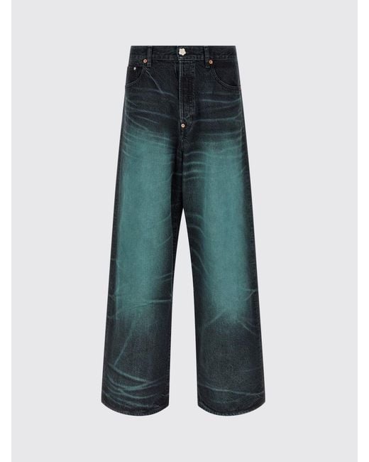 KENZO Green Wide Leg Denim Jeans for men