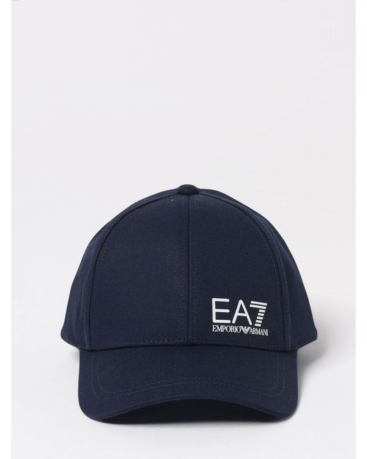 Gorro De Algodón Con Logo Estampado EA7 de hombre de color Blue