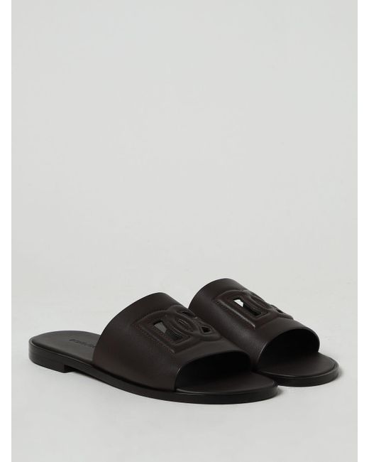 Sandalo in pelle di Dolce & Gabbana in Black da Uomo