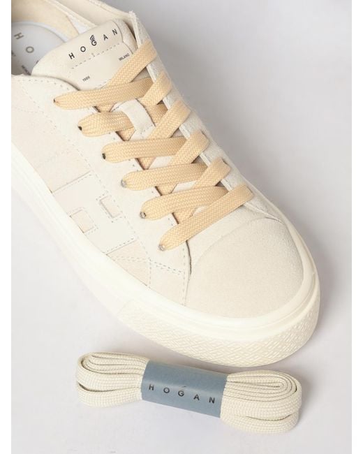 Hogan Natural Canvas Crosswind Sneakers