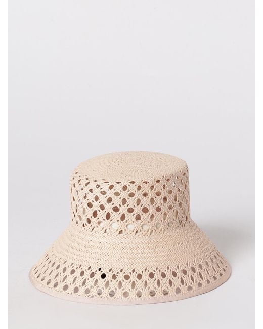 Max Mara Natural Perforated Raffia Hat