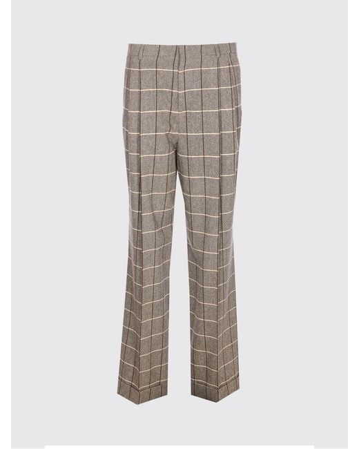Valentino Gray Check Virgin Wool Trousers for men