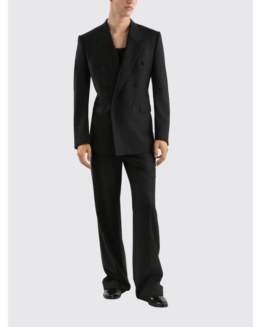Dolce & Gabbana Black Dolce &Amp Gabbana Double-Breasted Virgin Wool Blazer for men