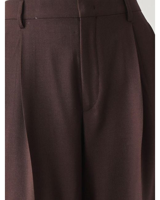 Tagliatore Brown Stretch Virgin Wool Palazzo Trousers