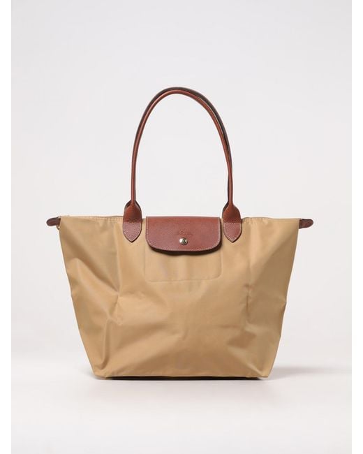 Longchamp Natural Le Pliage Original L Recycled Nylon And Leather Bag