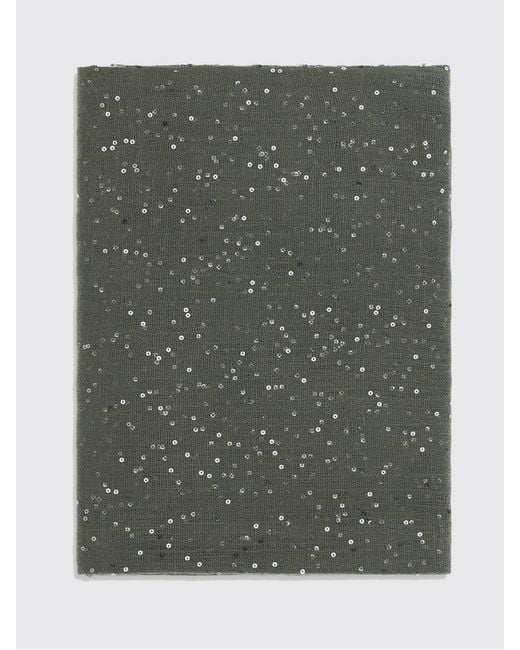Brunello Cucinelli Green Wool Scarf With Sequins