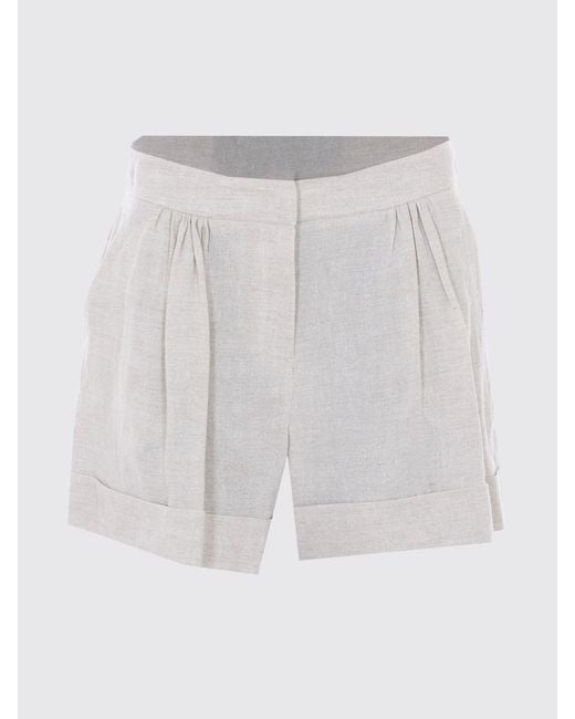 Twinset White Linen Blend Shorts