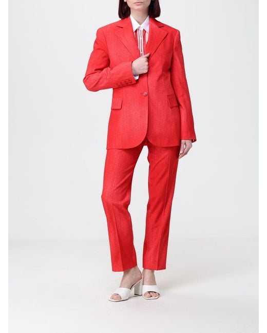 Ermanno Scervino Red Single Breasted Viscose Blazer