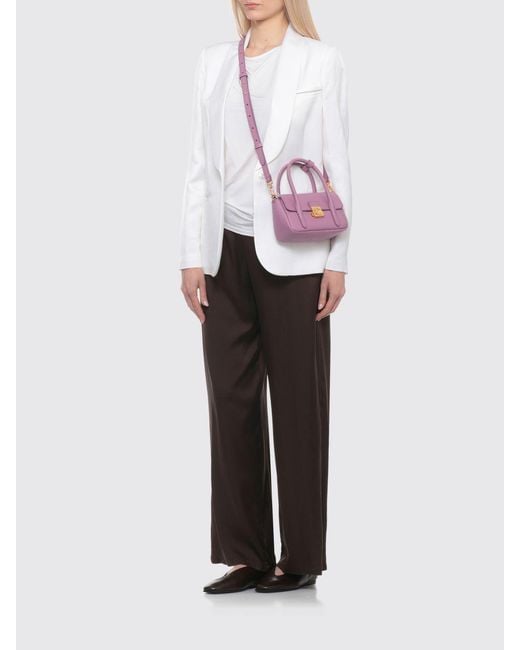 Coccinelle Pink Mini Hammered Leather Bag