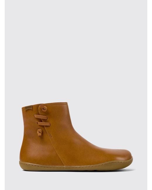 Camper Brown Flat Ankle Boot