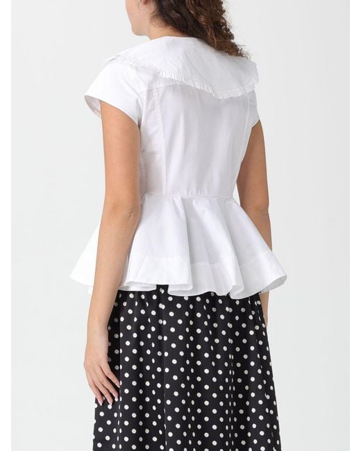 Ganni White Stretch Organic Cotton Shirt
