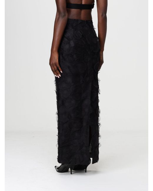 Max Mara Black Long Silk Jacquard Skirt