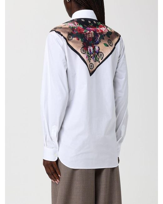 Moschino Couture White Printed Cotton Shirt