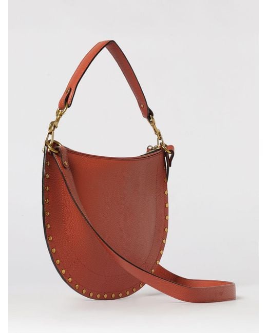 Isabel Marant Red Oskan Grained Leather Bag
