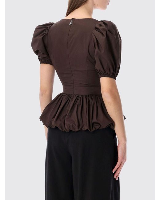 ROTATE BIRGER CHRISTENSEN Black Organic Cotton Top