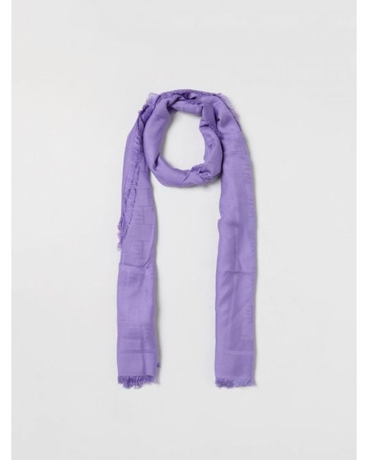 Sciarpa in misto viscosa jacquard di Elisabetta Franchi in Purple