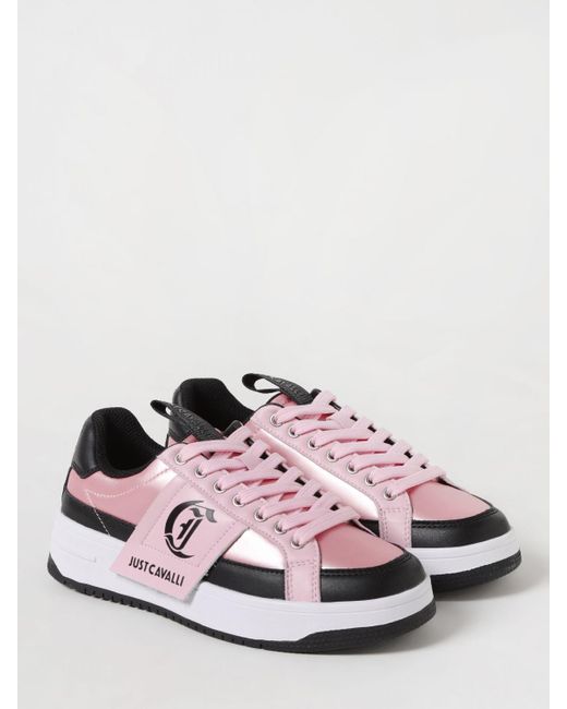 Sneakers in pelle e mesh di Just Cavalli in Pink