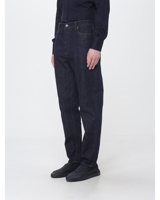 Brunello Cucinelli Blue Slim Fit Five-Pocket Cotton Jeans for men