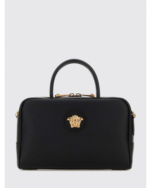 Versace Black La Medusa Boston Bag