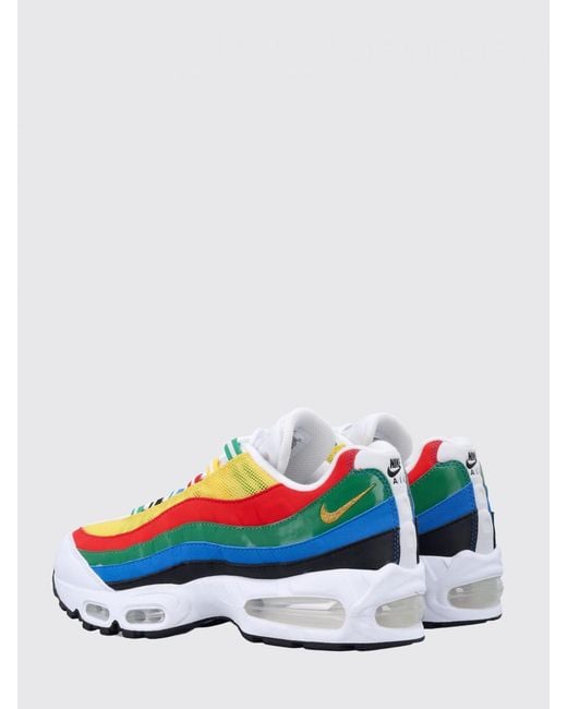 Nike White Air Max 95 Big Bubble Striped Mesh Sneakers for men
