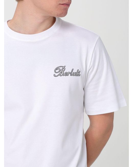 T-shirt di cotone di Berluti in White da Uomo