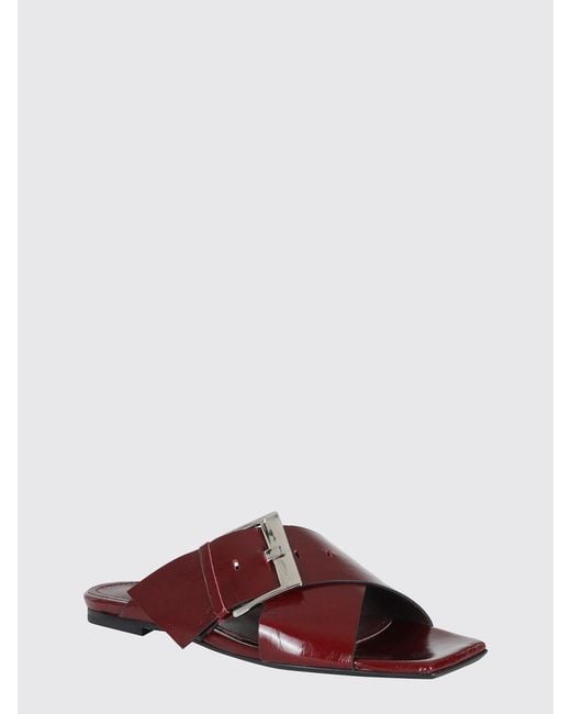 Poeve Red Leather Emma Mules