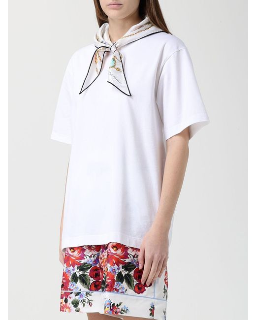 Dolce & Gabbana White Dolce &Amp Gabbana T-Shirts With Scarf