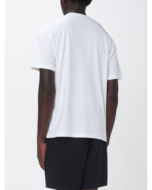 Emporio Armani White Graphic Print Cotton T-Shirt With Contrast Logo for men