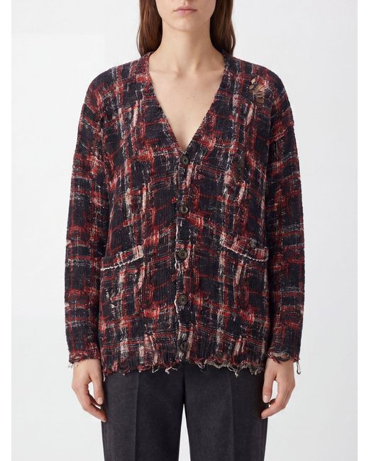R13 Red Alpaca Wool Blend Cardigan