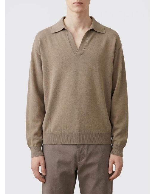 Auralee Natural Cashmere And Silk Knit Polo Shirt for men