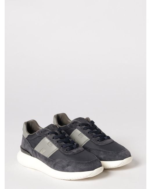 Hogan Blue Interactive³ Suede And Nylon Sneakers for men