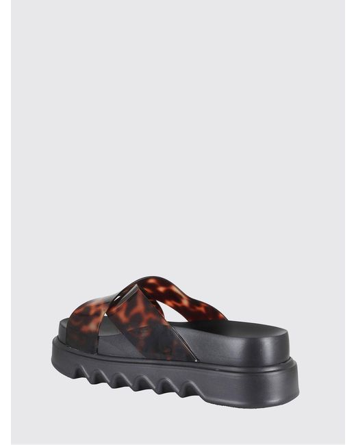 Melissa White Cozy Cross Platform Ad Tortoiseshell Print Pvc Sandals
