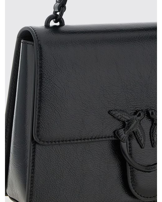 Pinko Black Love One Classic Leather Bag