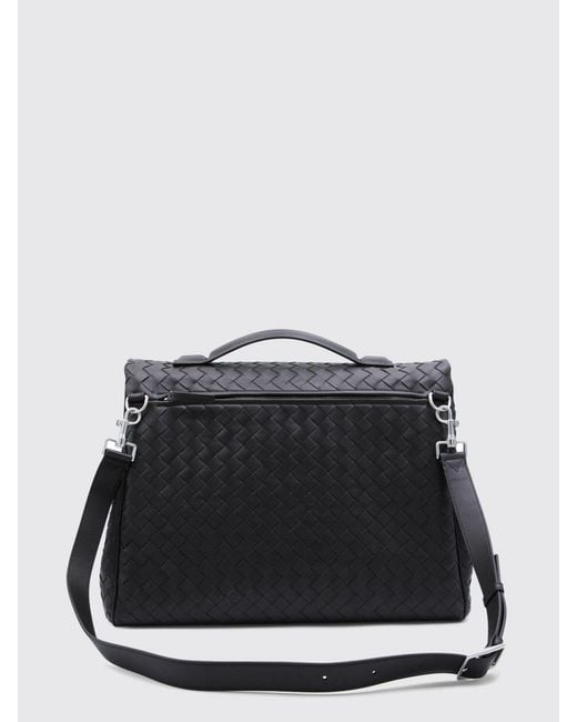 Bottega Veneta Black Archivist Intrecciato Leather Bag for men