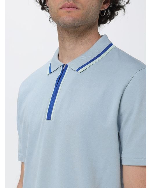 Paul Smith Blue Organic Cotton Polo Shirt for men