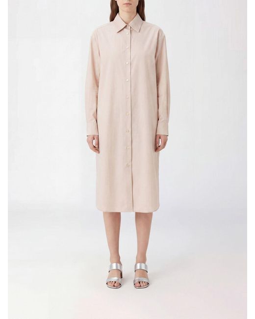 Jil Sander Natural Midi Chemisier Dress