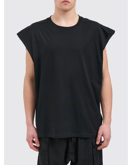 Thom Krom Black Cotton Tank Top With Contrast Stitching for men