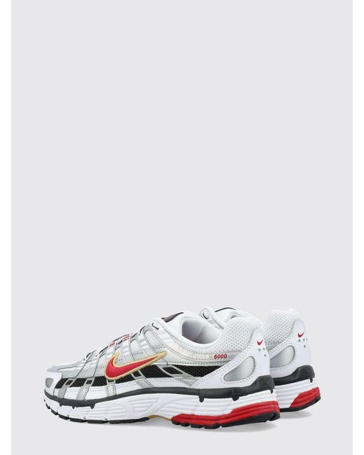 Nike White P-6000 Mesh And Rubber Sneakers