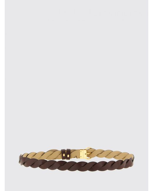 Fendi White Ff Reversible Braided Leather Belt